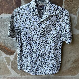 Michael Kors Men's Floral Print Shirt - White and Black